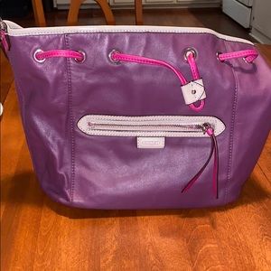 Purple/Fuchsia Drawstring Coach Bag